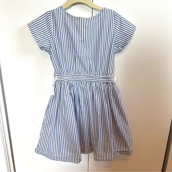 Crewcuts Other - Crewcuts Girls Size 5 Blue and White Striped Short Sleeve Dress with Pockets